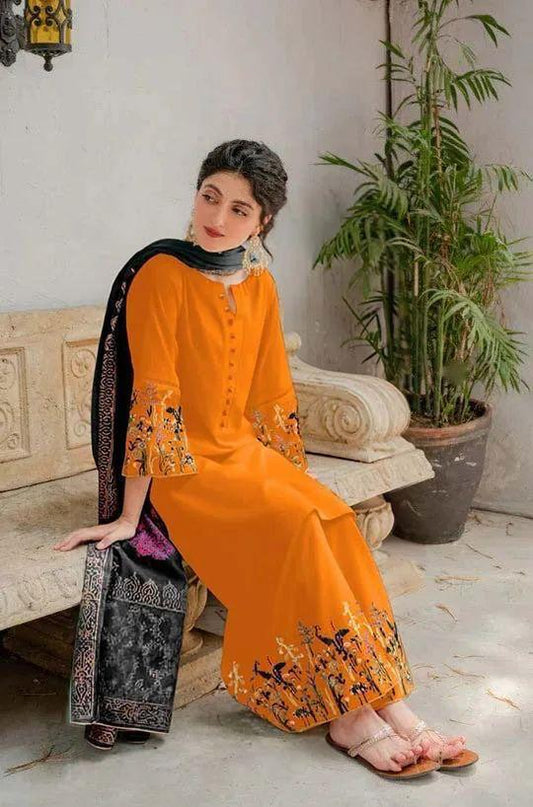 Pure lawn 3 piece suit- Embroidered (unstitched)