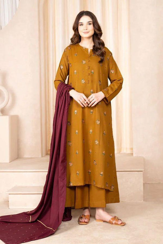 3 piece pure lawn suit -Embroidered (unstitched)