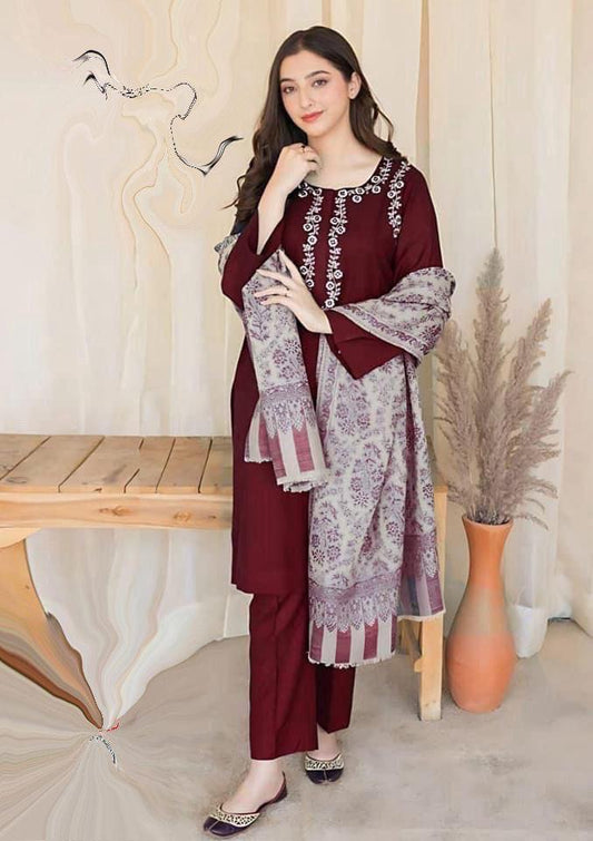 Pure lawn 3 piece suit- Embroidered (unstitched)