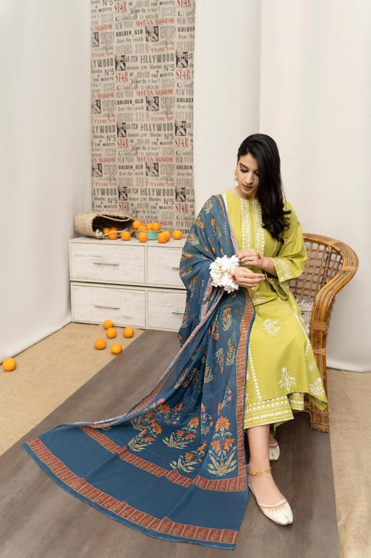 Pure lawn 3 piece suit- Embroidered (unstitched)